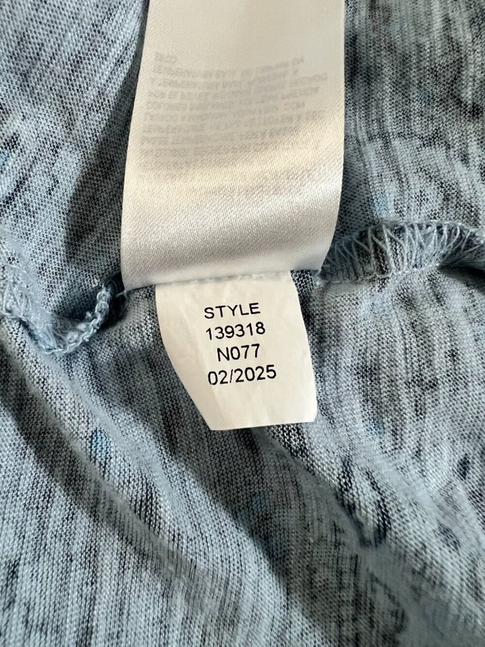 Lucky Brand Floral Medallion Boho Flutter Sleeve Knit Blouse Blue Gray L - Picture 9 of 11